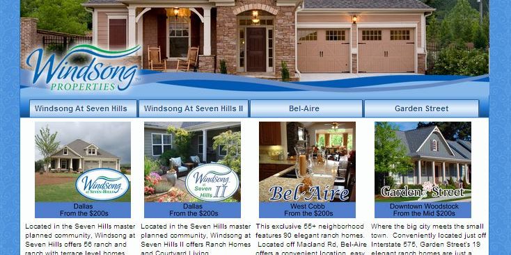 Windsong Properties - Atlanta Web Design